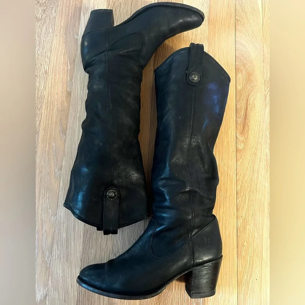 Frye Jackie Button Tall Slouchy Leather Boots - Picture 8 of 11